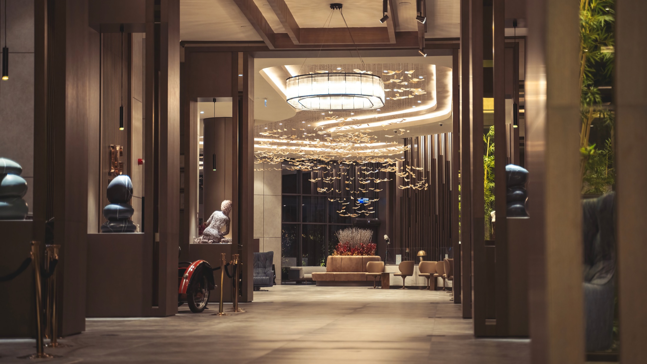 contemporary interior with a warm, carefully designed customer environment